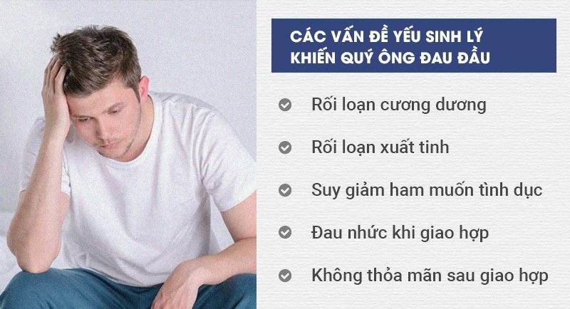 Các vấn đề yếu sinh lý nam khiến quý ông đau đầu